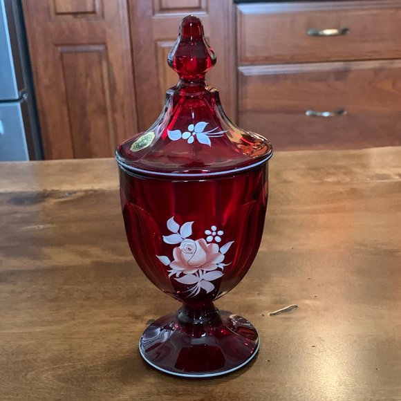 Westmoreland Glass Other - Vintage Westmoreland Glass Colonial Ruby Red Covered Candy Dish